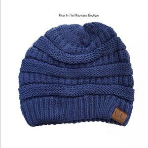 NWT! C.C Knitted Thread Beanie! “Dark Denim” in color.